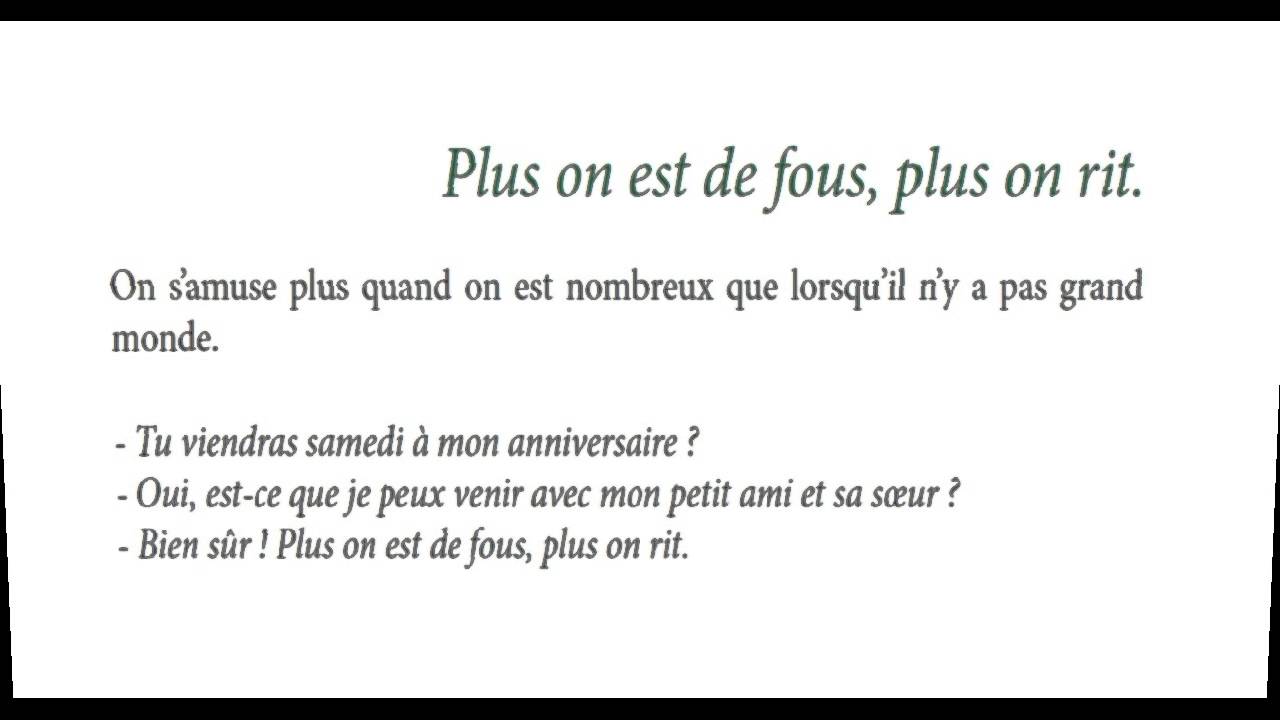100 PROVERBES FRANÇAIS et leur signification 1/10