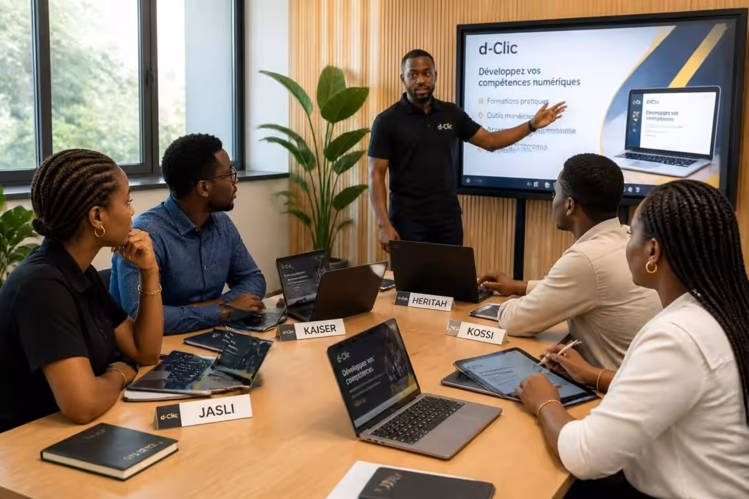 découvrez la formation de jasli, kaiser, heritah et kossi avec d-clic, une expérience enrichissante pour développer leurs compétences et réussir ensemble.